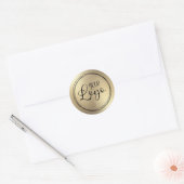 Sticker Rond Logo de l'huile de Champagne Gold Look (Enveloppe)