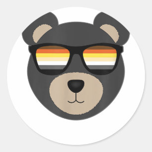Sticker Rond Logo de lunettes de soleil de l'ours gay