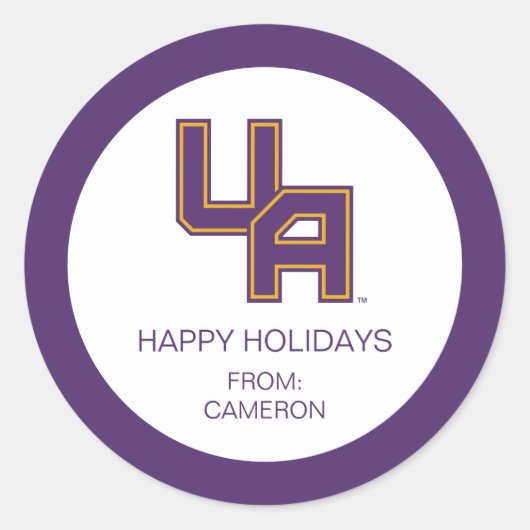 Sticker Rond Logo de l'Université d'Albany Initials (Devant)