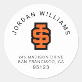 Sticker Rond Logo de l'Université d'État de l'Idaho (Devant)