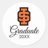 Sticker Rond Logo de l'Université d'État de l'Idaho (Devant)