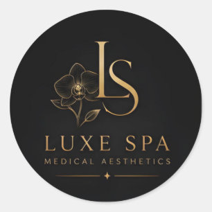 Sticker Rond Logo de Luxe Spa Luxury Lotus Wellness Clinic