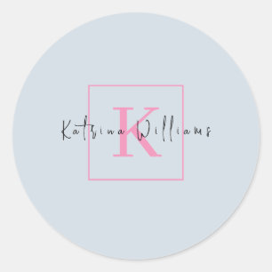 Sticker Rond Logo de marque professionnelle Marine Monogramme r