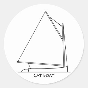 Sticker Rond Logo de navigation de Catboat (plan de voile