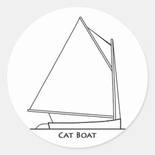 Sticker Rond Logo de navigation de Catboat (plan de voile