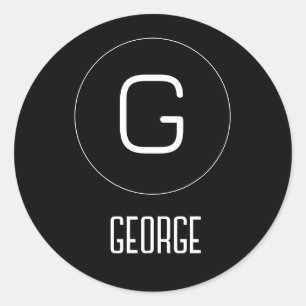 Sticker Rond Logo de nom personnel personnalisable