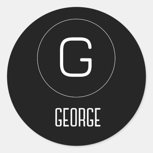 Sticker Rond Logo de nom personnel personnalisable (Devant)