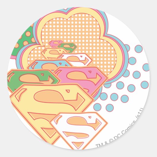 Sticker Rond Logo de nuage coloré Supergirl (Devant)