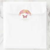 Sticker Rond logo de papillon rose alcool (Sac)