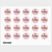 Sticker Rond Logo de photo de maquillage de script rose blush (Feuille)