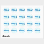 Sticker Rond logo de poisson bleu (Feuille)