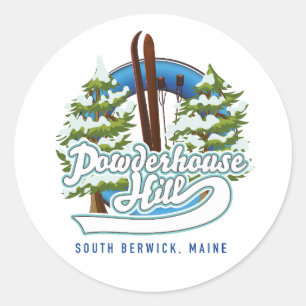 Sticker Rond logo de powderhouse hill south berwick maine