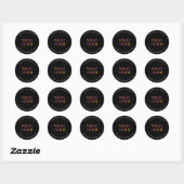 Sticker Rond Logo de produit commercial noir (Feuille)