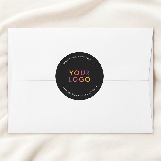 Sticker Rond Logo de produit commercial noir