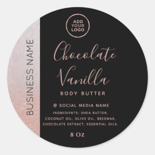 Sticker Rond Logo de produit minimaliste typographie rose gold