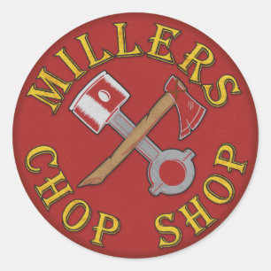 Sticker Rond Logo de rouge de pompe à incendie