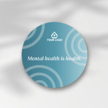 Logo de santé mentale avec dégradé de sarcelle ond