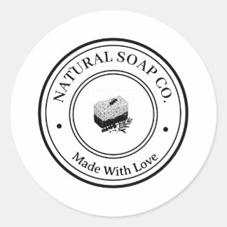 Sticker Rond Logo de savon naturel personnalisé pour entreprise