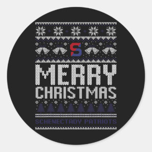 Sticker Rond Logo de Schenectady Patriots Joyeux Noël Moche