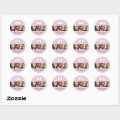 Sticker Rond Logo de script rose Blush Photo Lash Studio Merci (Feuille)