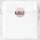 Sticker Rond Logo de script rose Blush Photo Lash Studio Merci (Sac)