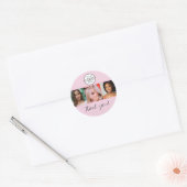 Sticker Rond Logo de script rose Photo Studio de maquillage Mer (Enveloppe)