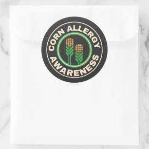 Sticker Rond Logo de sensibilisation aux allergies au maïs