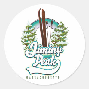 Sticker Rond logo de ski jiminy pic massachusetts