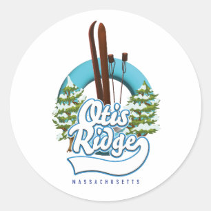 Sticker Rond Logo de ski Otis Ridge Massachusetts