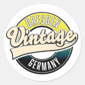 Sticker Rond Logo de style vintage Dresde (Devant)