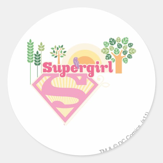 Sticker Rond Logo de Supergirl (Devant)