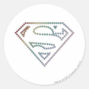 Sticker Rond Logo de Supergirl Rainbow Outline