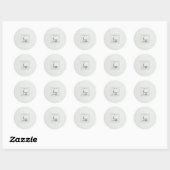 Sticker Rond Logo de texture blanche en cuir blanc classique (Feuille)