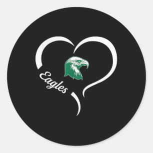 Sticker Rond Logo de Thatcher Eagles Slogan demi-coeur
