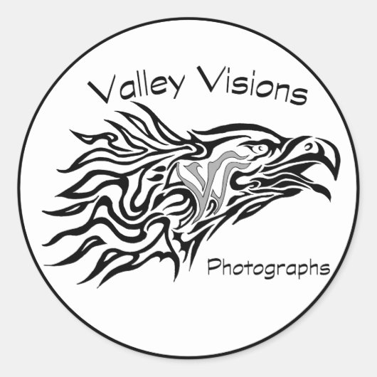 Sticker Rond Logo de Valley Visions Eagle (Devant)