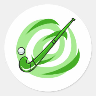 Sticker Rond Logo de vert d'hockey de champ