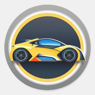Sticker Rond Logo de voiture de sport dans un style circulaire