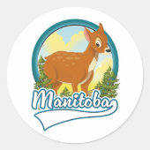 Sticker Rond Logo de voyage du Manitoba Canada (Devant)