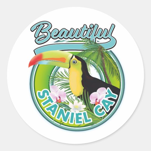 Sticker Rond logo de voyage Staniel Cay (Devant)