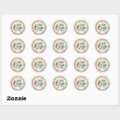 Sticker Rond Logo dégradé holographique pêche pastel (Feuille)