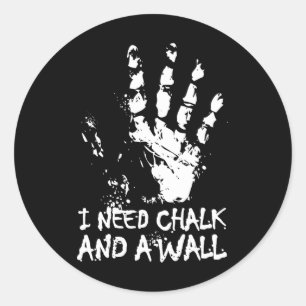 Sticker Rond Logo d'empreinte de mur de Boulder Chalk Climbing