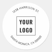 Sticker Rond Logo d'entreprise Adresse de retour simple (Devant)