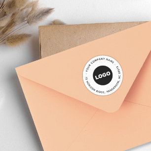 Sticker Rond Logo d'entreprise Adresse de retour Slogan