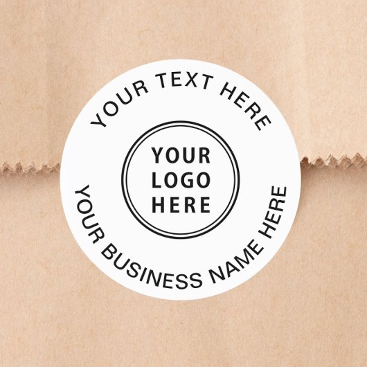 Sticker Rond Logo d'entreprise blanc