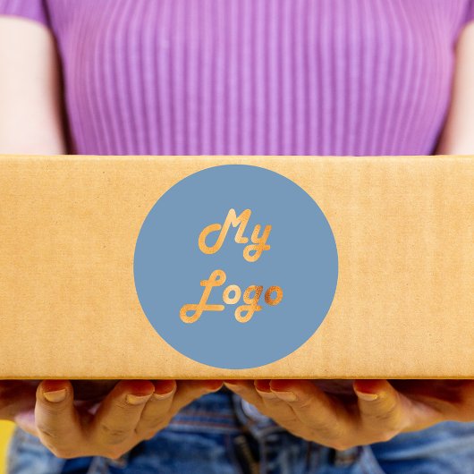 Sticker Rond Logo d'entreprise bleu foncé