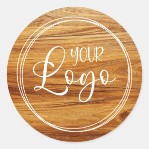 Sticker Rond Logo d'entreprise Bois de Teck Photo