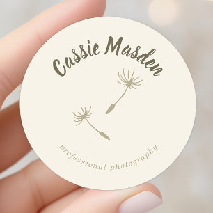 Sticker Rond Logo d'entreprise botanique rustique de graines de