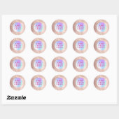 Sticker Rond Logo d'entreprise de confettis en or rose (Feuille)