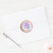 Sticker Rond Logo d'entreprise de confettis en or rose (Enveloppe)
