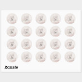 Sticker Rond Logo d'entreprise de feuillage aquarelle rose abst (Feuille)